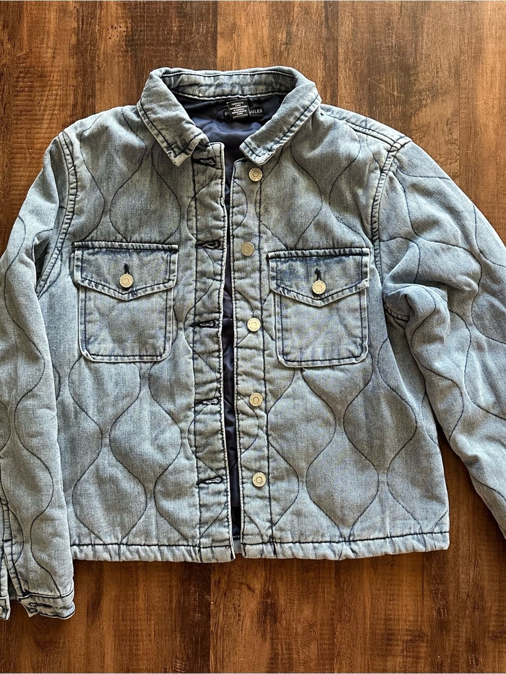 Sincerely Jules Light Blue Quilted Denim Jacket